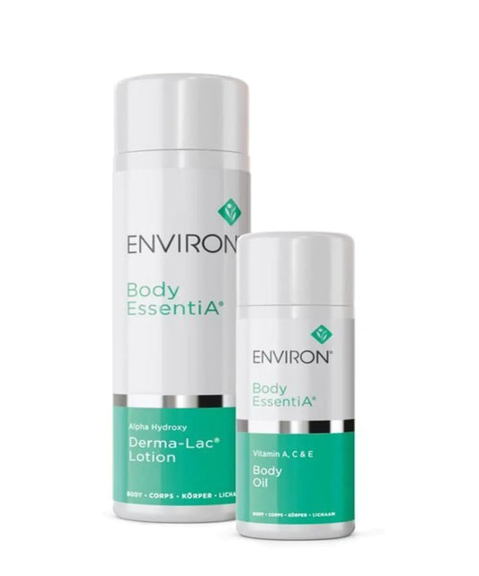 ENVIRONS Body Kit Body Essentia Alpha Hydroxy Derma-Lac Lotion Vitamin A C & E Body Oil